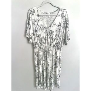 Black and White Minimal Floral Dress